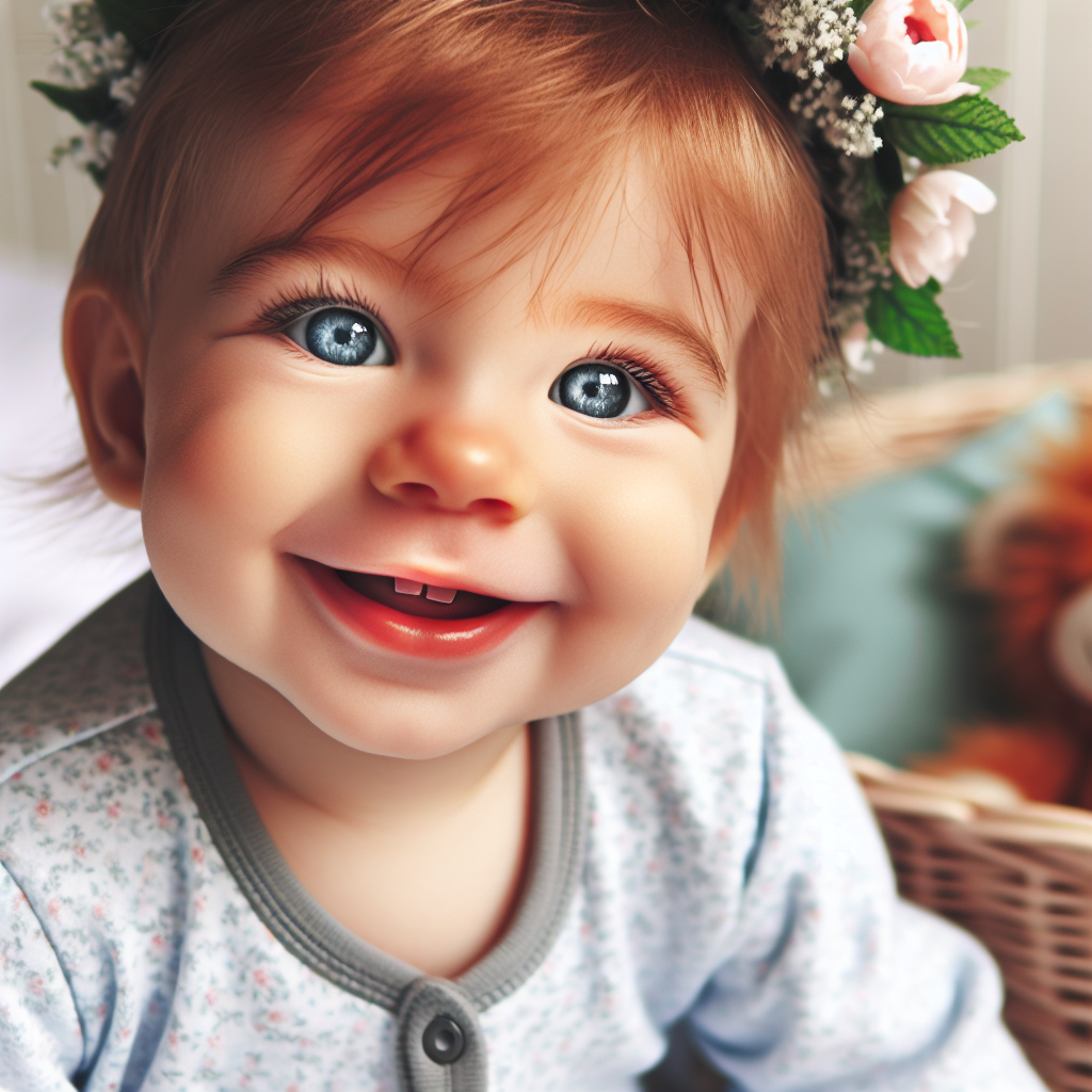 Un bébé souriant avec un nez dégagé, montrant qu'il respire facilement.