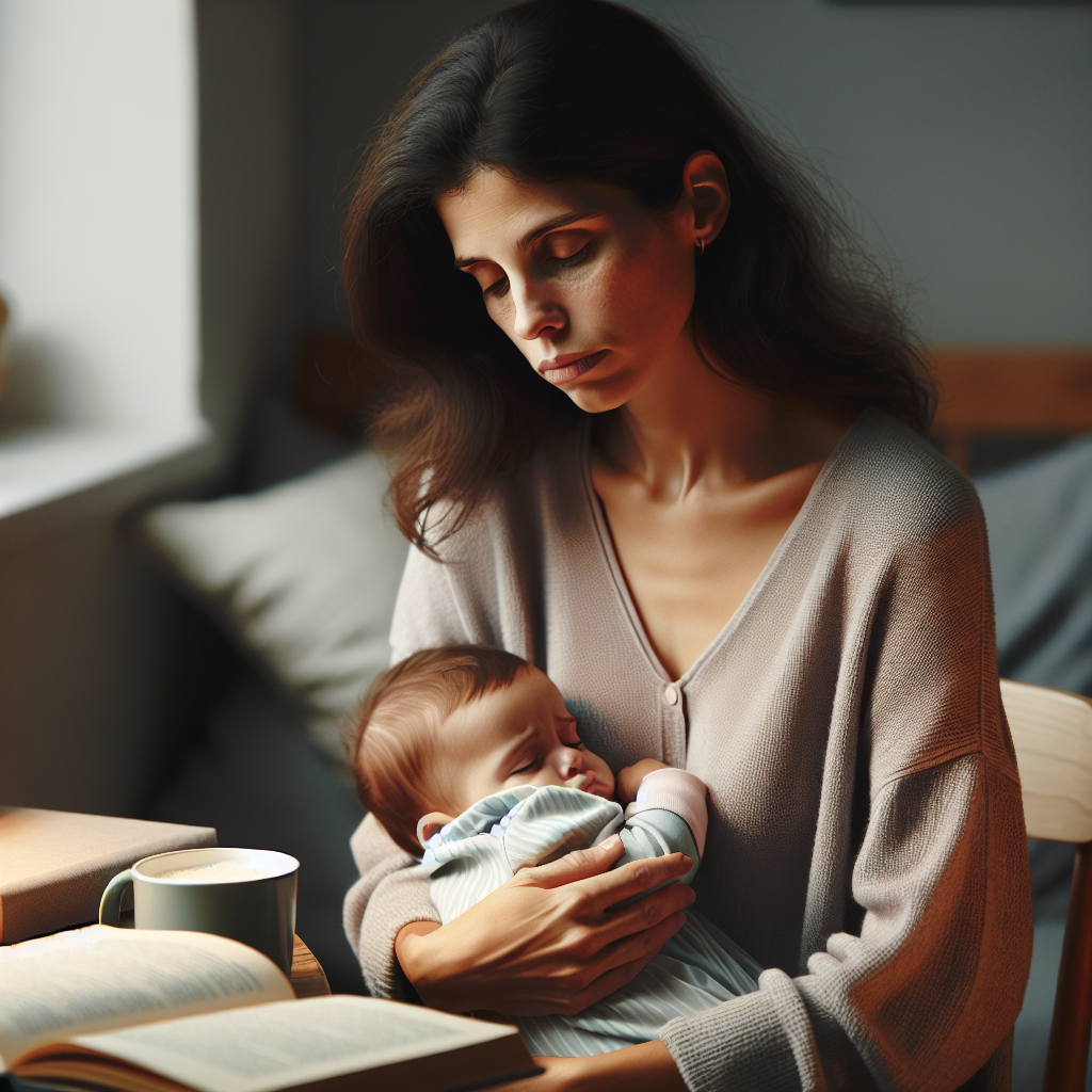 Un parent prenant une pause calme avec son bébé pour retrouver la sérénité.