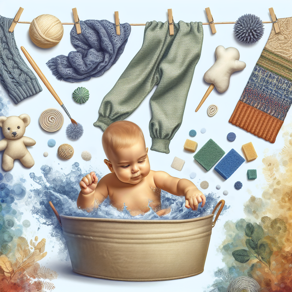 Un bébé explore des tissus texturés et joue avec des jouets flottants dans un bain sensoriel.