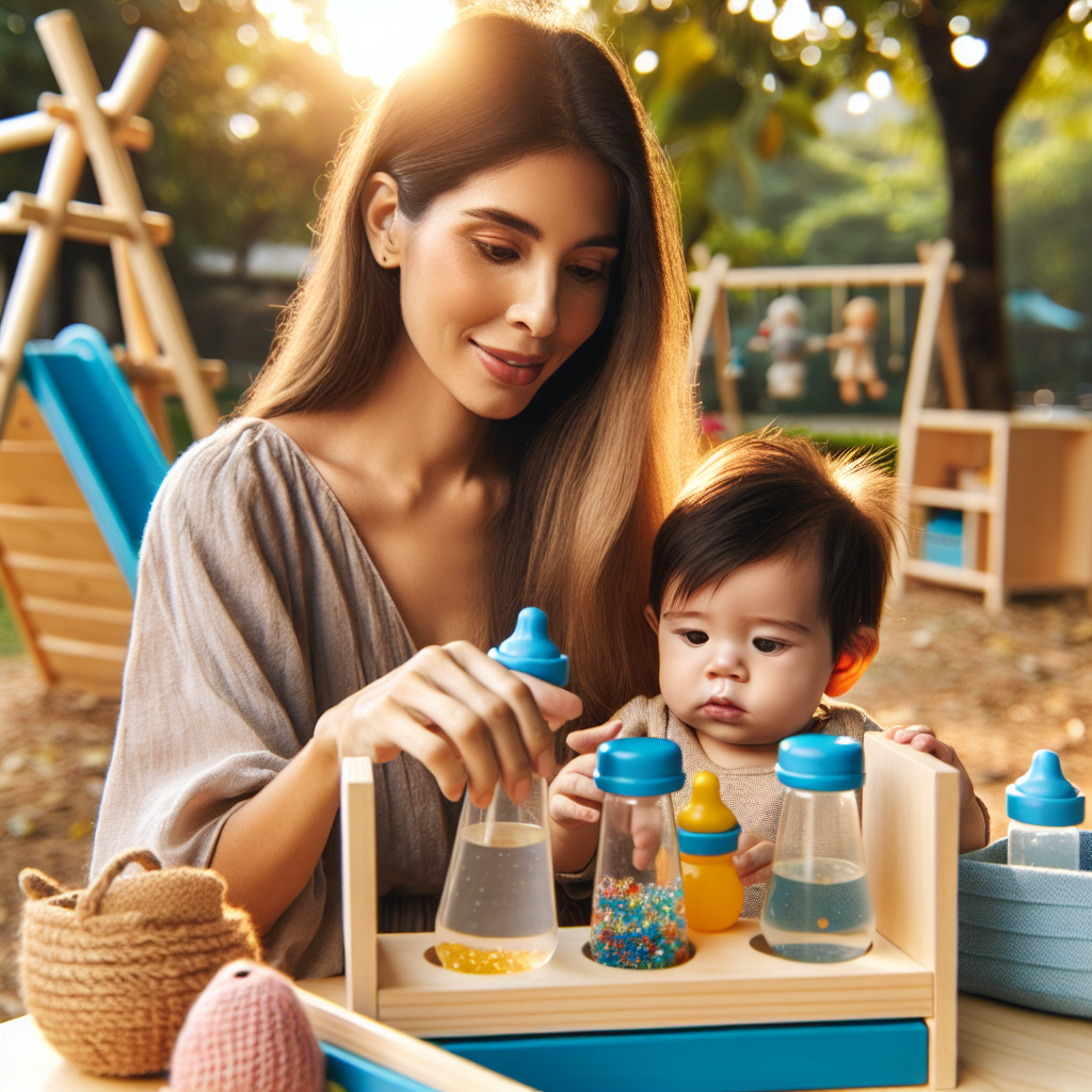 Une mère jouant à des jeux éducatifs avec son bébé de 9 mois