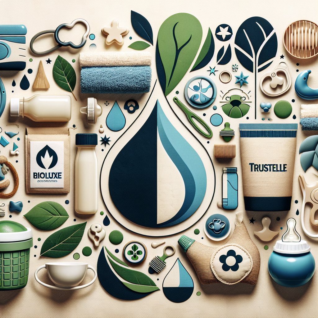 Un collage montrant diverses marques de produits de soin pour bébé, notamment Biolane, Mustela et Weleda, avec leurs logos et images de produits respectifs.