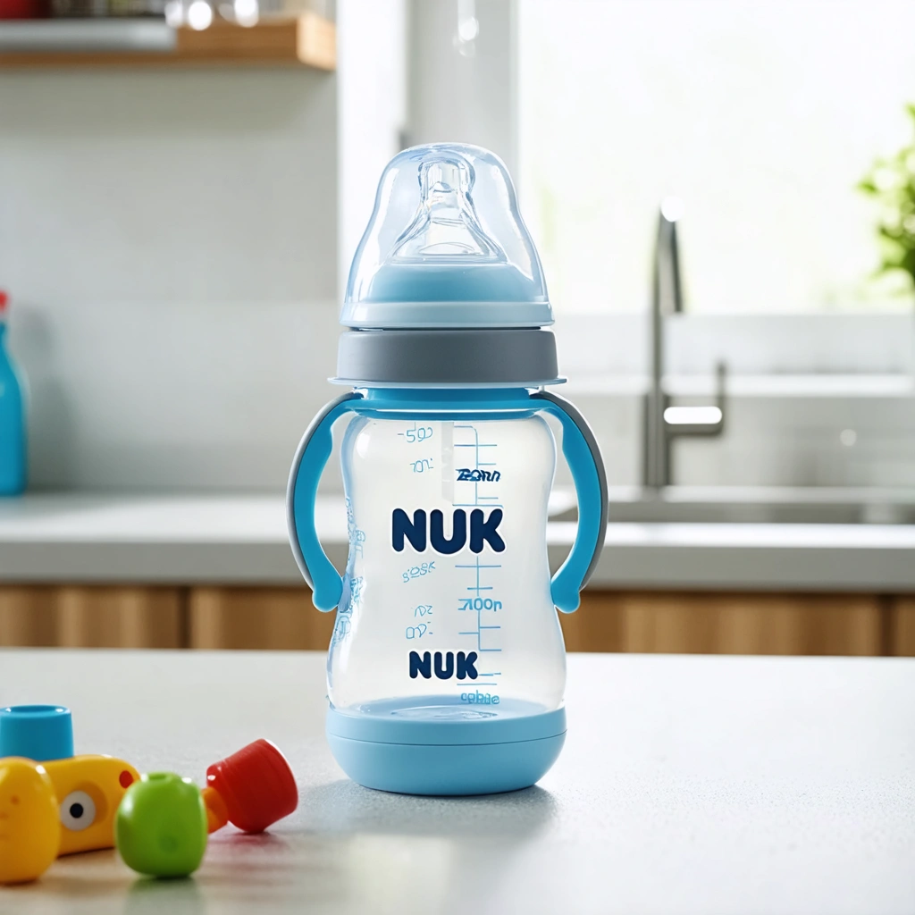 Biberon NUK moderne sur un comptoir de cuisine